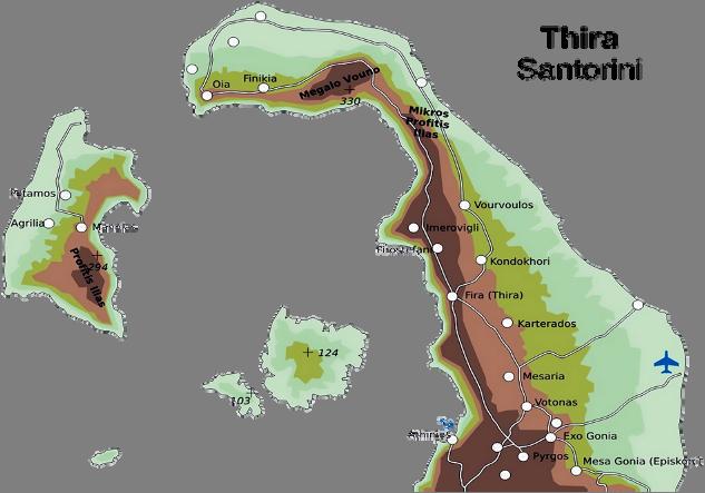 Santorini Støv og svovlsyre fra vulkanudbrud kan spredes i atmosfæren og til sidst ende på Indlandsisen.