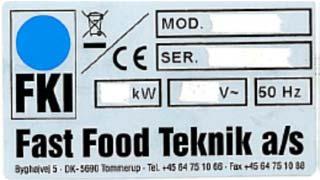 1. Indledning Original brugsanvisning Denne brugsanvisning er FKI Fast Food Teknik s originale brugsanvisning til Combi Toaster TL-serie. I det følgende benævnt toasteren.