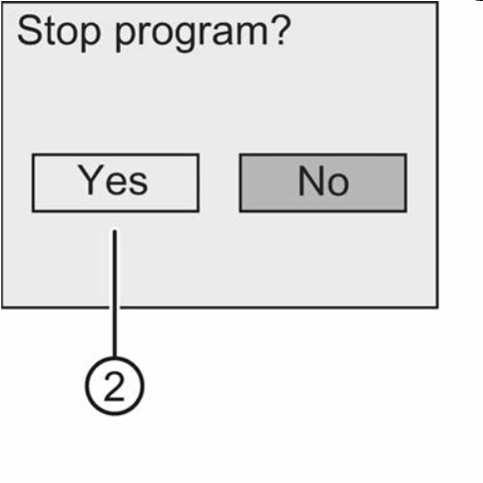 Følg disse trin for at stoppe programmet og dermed skifte til hovedmenuen i programmerings tilstand.