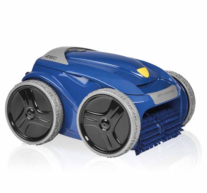 Vortex PRO-serien Meget kraftig poolrobot med 4-hjulsdrift, som giver et perfekt rengøringsresultat og størst mulige komfort.