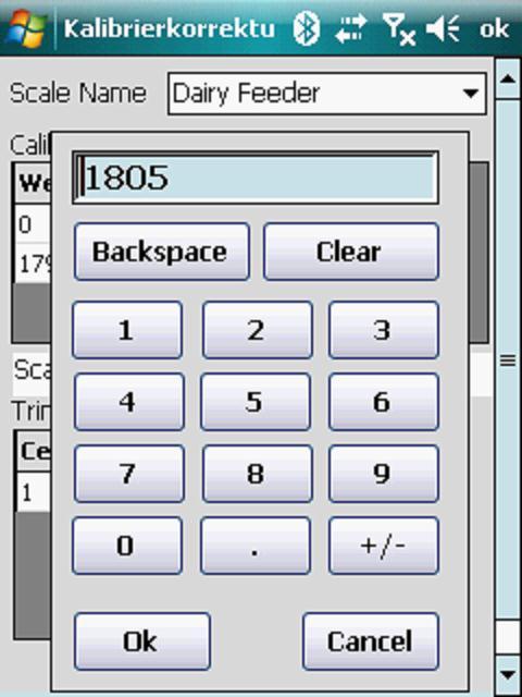 I Dairy Feeder TMR Pilot vælges i Tools funktionen Calibrate Tables (se oven stående). Følgende vindue åbnes.