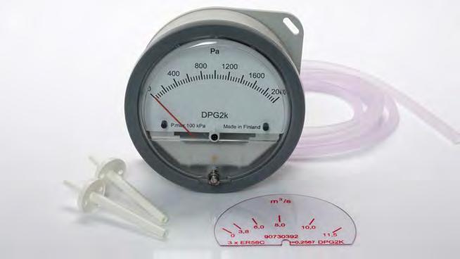 90811980) DPT-Flow volumeter kan enten vise ventilatorens tryk eller luftmængde. Ventilatorens K-værdi skal indstilles i DPT-Flow volumeter for at vise luftmængde.