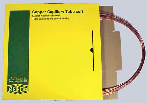 Kapillarrør Tabel for kapillarrørslængder Fordampningstemperatur/kompressor N 2 mængde ved 10 bar Indvendig diameter Kapillarrør Længde -35 o C/-20 o C -20 o C/-10 o C -10 o C/+5 o C 0 o C/+15 o C