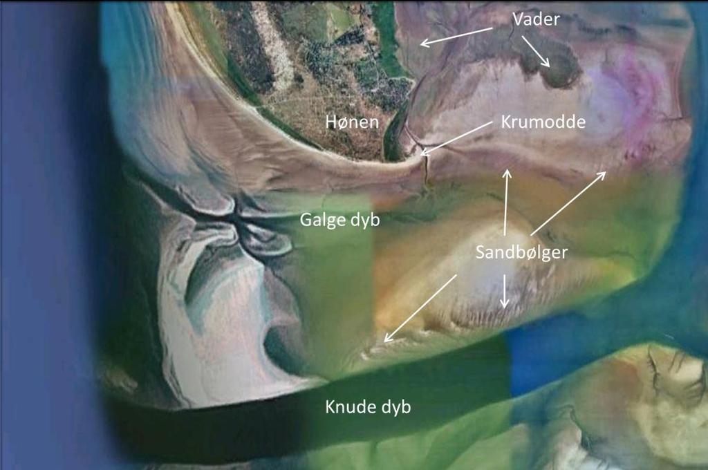 Tabel 3-1 Oversigt over sedimenttyper i Knudedybs tidevandsområde.
