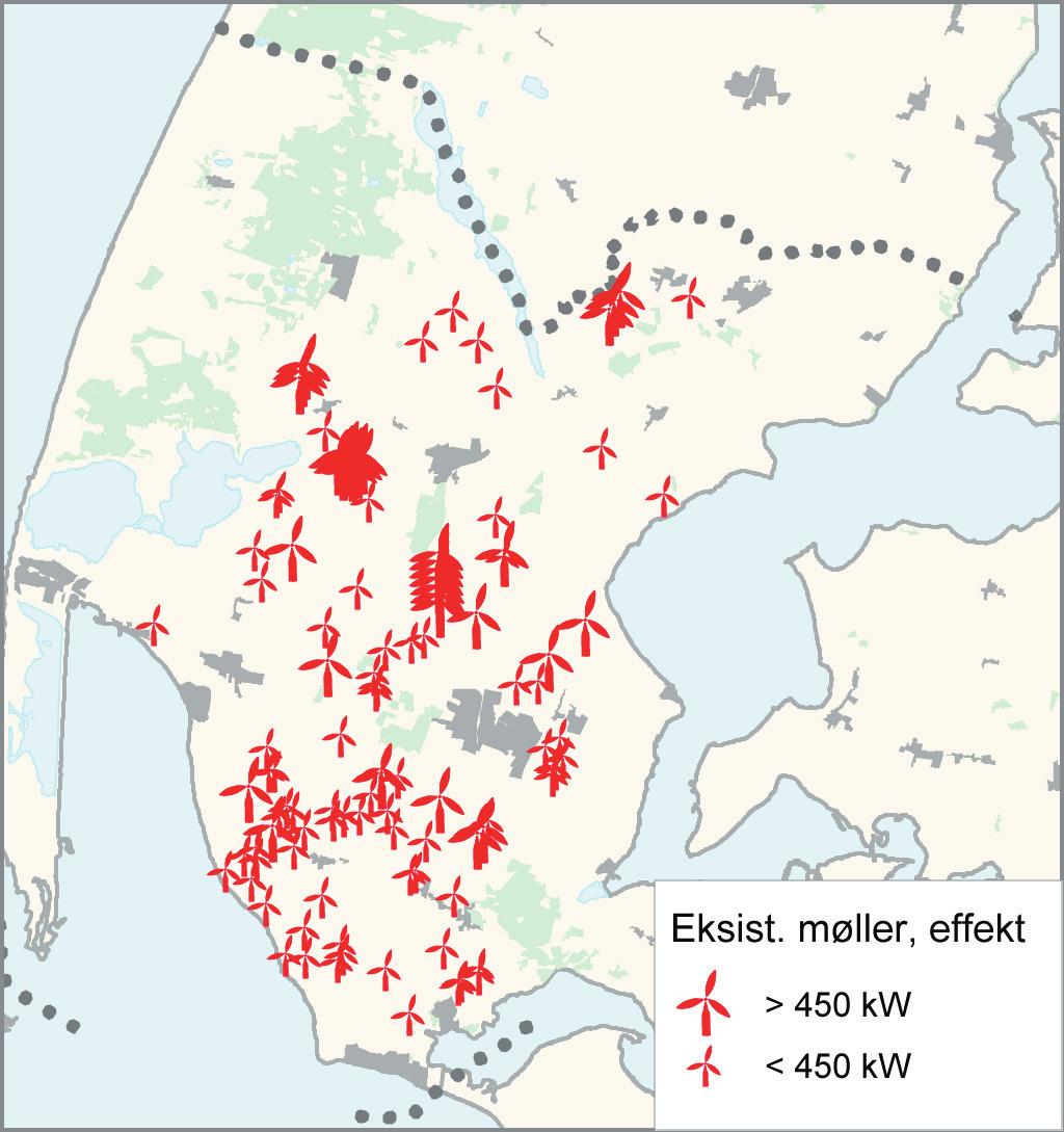 Eksisterende vindmøller Der var ifølge Energistyrelsens stamdataregister for vindmøller ultimo februar 2006 registreret 99 vindmøller i Sydthy Kommune.