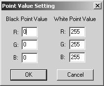 AVANCERET BILLEDBEHANDLING Indstil værdierne for hvid- og sortpunkterne Værdierne for hvid- og sortpunkterne er indstillet til 255 og 0 for hver RGB kanal.