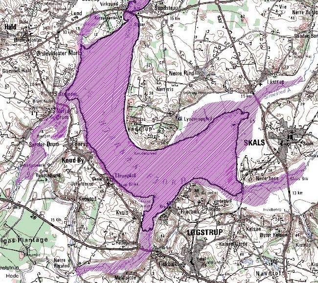 Arealet af det oversvømmede område i Figur.9 er 8,8 km Figur.
