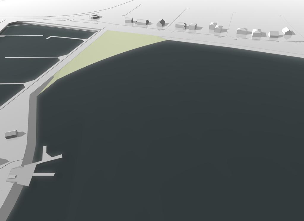 Forslag A, etape 1 - luftperspektiv set mod sydvest Basis stranden - etape 1 Området skal udformes med særlig hensyntagen til, at adgangsmulighederne for brugerne af Svaneknoppen ikke forringes.