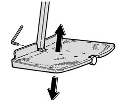 Skubbebøjlen kan indstilles i to dybder og 'klikker' på plads med en knobfjeder. Fastgør i den ønskede position.