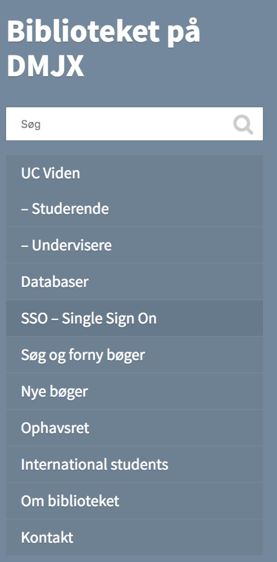 SSO Single Sign On Når du er forbundet til skolens netværk, har du adgang til en række services eks. online databaser på biblioteket.