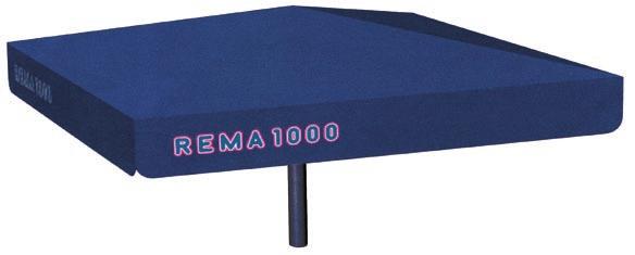 parasol 50 mm stang i meget solid udførelse af Parasolstellet. Rema 1000 ( Napoli ) Rep. af 3 x 3 m.