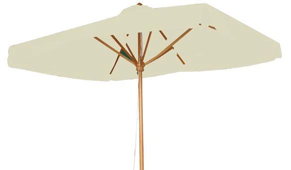 995,- Ecru = Natur B.nr. 1611-3535P A1S 5.295,- TRÆ. parasollen er i meget solid udførelse. 58 mm. tyk helstang. Parasolstellet har justerbar Messing huller for enden af skærmen.