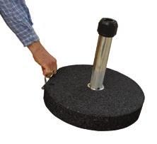 Granit med hjul 45x45 cm. Højde 8 cm. Rustfri stål m. 1 håndtag og holder til 40 og 50 mm B.nr.