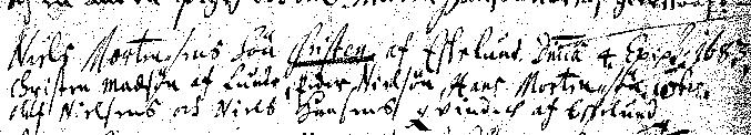 KB Skeby (Lunde/Odense) 1720 op 146 nr 6 Peder Hansens datterdatter (Mettes datter) begravet 27/11 Christen Nielsens Barn Anne af Gierskou sam i 3