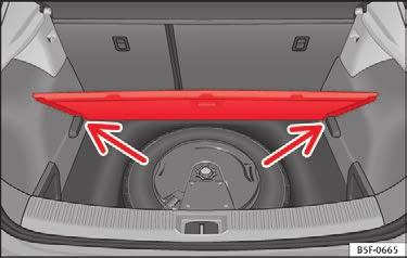 Opbevar bagagenettet i bagagerummet. For at kunne fastgøre det elastiske bagagenet til fastgørelsesøjerne skal du strække det. Når bagagenettet er hægtet fast, er det spændt stramt ud.