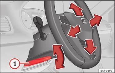 passagersiden (R, højre) i den ønskede retning ved hjælp af drejeknappen. Afhængigt af bilens udstyr opvarmes sidespejlene afhængigt af udetemperaturen.