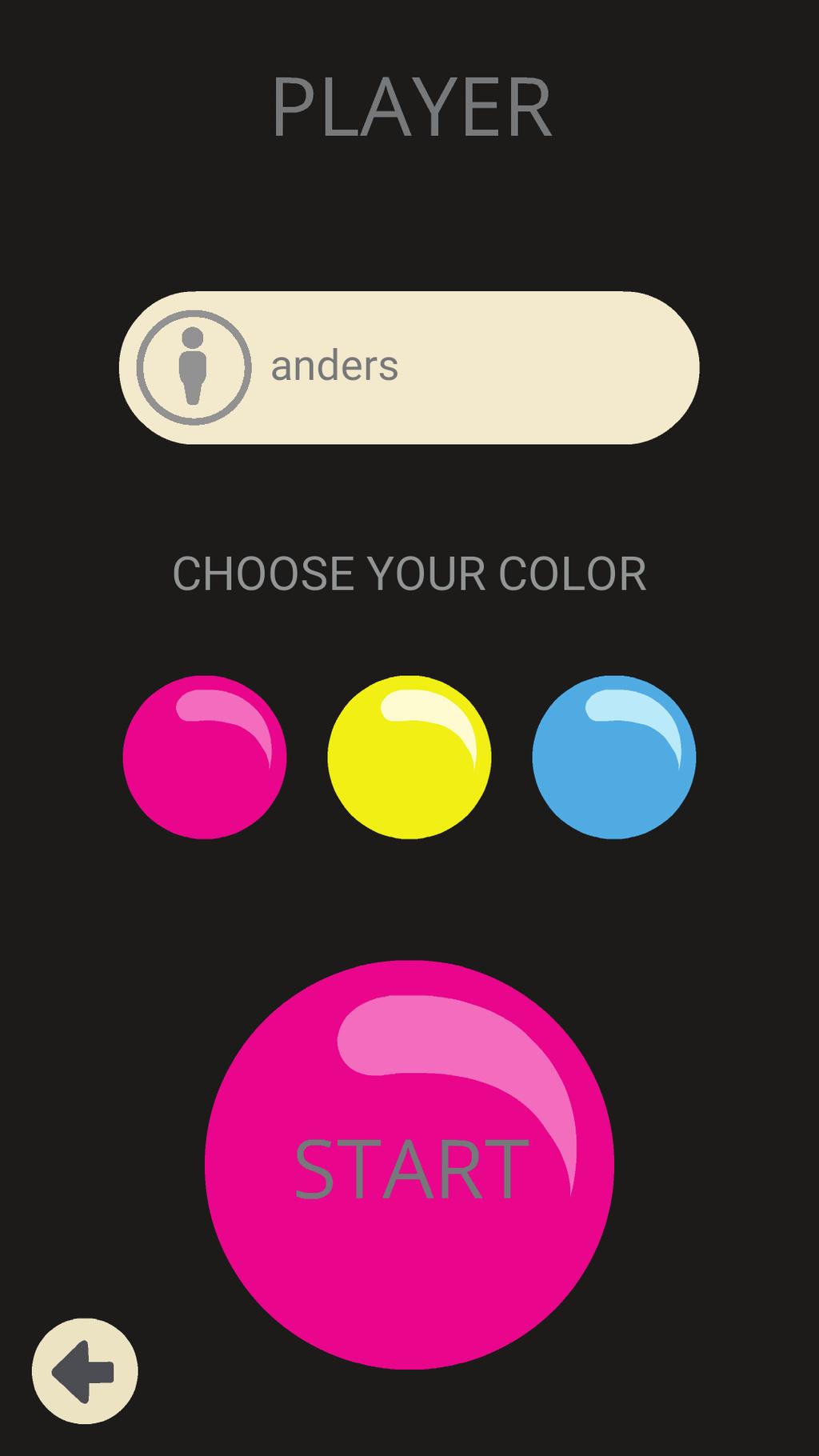 Vælg Farve Vælg dit hold ved at trykke på én af de 3 dots.