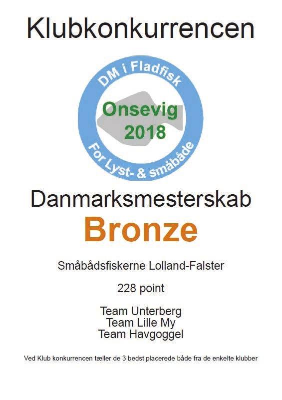 7 6 Danmarks hyggeligste fiskestævne Nyhedsbrev 2018/4 Klub konkurrencen Sjællands Småbådsklub vandt igen i år