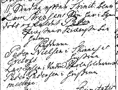 Lars barn Hans døbt Peder Larsen 1757 KB Melby