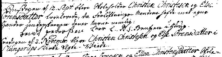 KB Slangerup 1764 op 43 Else gift med Christen Christensen (Hans svoger) 2/11 Elses børn iflg. FamilySearch: Christen Christensen Birth: 01 OCT 1765 Horup.