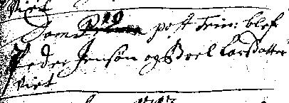 Peder Jensens ægteskab med Bodil Larsdatter: KB Snostrup 1712 op 107 Peder Jensen og Bodil