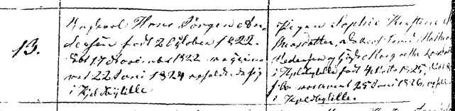 Oplysninger vedrørende: Hans Jørgen Andersen og Sophie Mathiasdatter (2) Kirkebøger for Keldby sogn: 1850,8.sep.