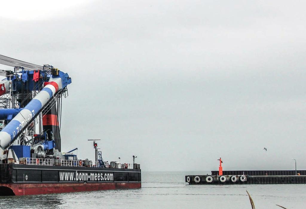 Thyborøn Havn har haft følgende offshore pramme og fartøjer liggende i havnen til installationen af Nissum Bredning havvindmølleparken.