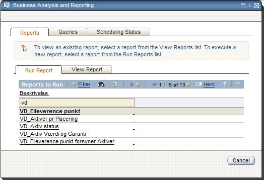 Data (Dynamisk), Rapporter og Excel