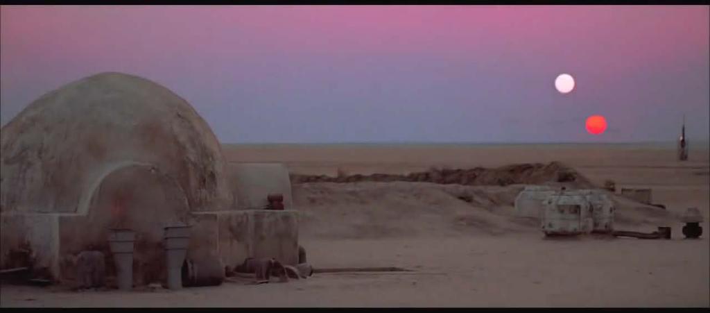 Solnedgang påtatooine Luke Skywalkers
