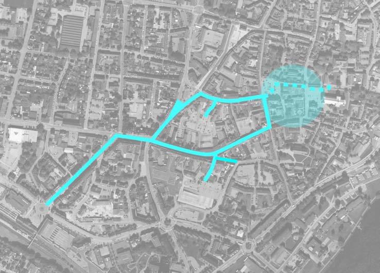 10 / 14 Figur 2 Tilgængelighedsnet for Viborg midtby Ved Domkirken er markeret et område, der er udpeget som særligt fokusområde for tilgængelighed 10 Forslag til udnyttelse af torve, pladser og