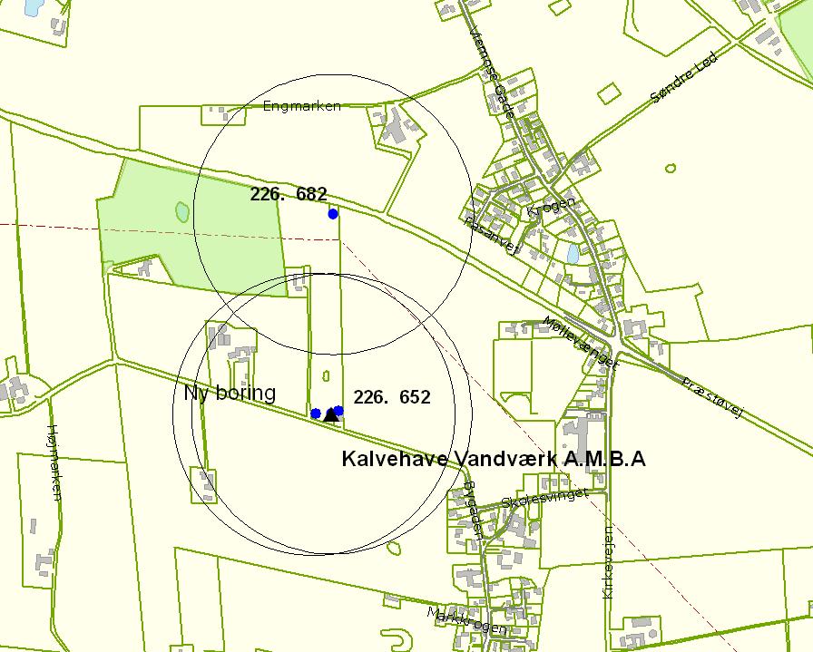 De tre aktive boringers pumpeydelser ses på bilag 3 og 4. Ifølge Langebæk Kommunes Vandforsyningsplan fra 1993 er Viemose boringerne (DGU nr. 226.691, 226.701 og 226.