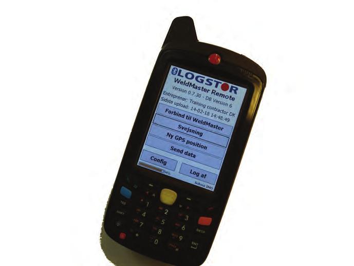 Pen til at navigere med på PDAskærmen 2. Lys, som angiver batteriets ladestatus a. Orange lys (blinker): Oplader b. Grønt lys: PDA en er tændt 3.