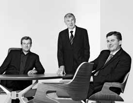Direktører i 2. og 3. generation: Helmut, Werner og Joachim Link (fra venstre mod højre) Interstuhl Ideen med den sydtyske virksomhed og udvikler går på international opdagelsesrejse.