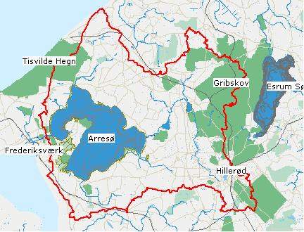 Arresø Danmarks største sø Areal 4072ha, heraf udgør bredzonen godt 200 ha