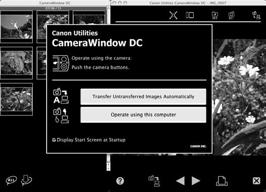 28 Indlæsning af billeder på en computer Introduktion Macintosh CameraWindow vises, når du opretter forbindelse mellem kameraet og computeren.