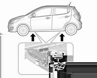 Sørg for, at donkraften er korrekt placeret under bilens relevante løftepunkt. 4. Sæt donkraften i den nødvendige højde. Anbring den direkte under løftepunktet, så den ikke kan skride ud.