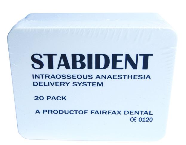 weesgaard Stabident - Intraosseous anestesi På nogle patienter kan klassisk anestesi være en udfordring, det kan derfor være et godt og sikkert alternativ at benytte Stabident intraosseous anestesi.