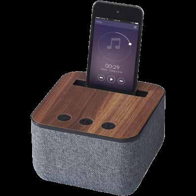 Shae Bluetooth højttaler med stof og træ Nyd enestående lyd og være trendy med stof kombineret med træ.