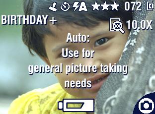 Kontrol af kamera- og billedstatus Kom i gang De ikoner, der vises på kameraskærmen, viser de aktive kamera- og billedindstillinger.