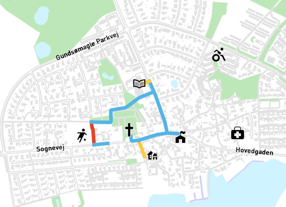 Sværdagergård. RUTE 2: GUNDSØMAGLE ØST Rute 2 er en af de to ruter i Gundsømagle, der dækker rejsemål i midten af byen. Ruten er 1,5 km lang og dækker to klasse 1 rejsemål samt tre klasse 2 rejsemål.