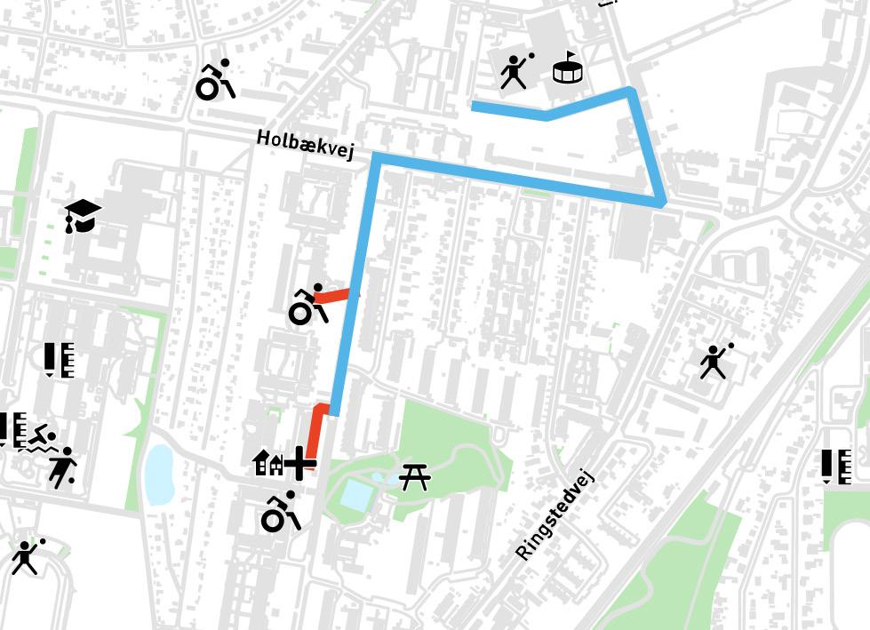 RUTE 14: ROSKILDEHALLERNE Rute 14 skaber forbindelse mellem Roskildehallerne, ældreboligerne ved Rønnebærparken og Æblehaven og de nærmeste busstop på Holbækvej.