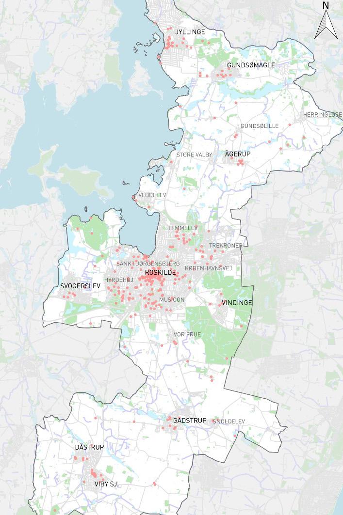 3 Tilgængelighedsnettet Tilgængelighedsplanen for Roskilde Kommune indeholder et tilgængelighedsnet bestående af ruter, hvor der er særligt fokus på tilgængeligheden.