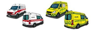 Desuden er der ambulancerne Ambulancebase: Lemvig Gennemsnitlige responstider ved kørsel 1 i 2009*: Gl. Thyborøn-Harboøre Kommune: 15,4 min. Gl. Lemvig Kommune: 9,0 min.