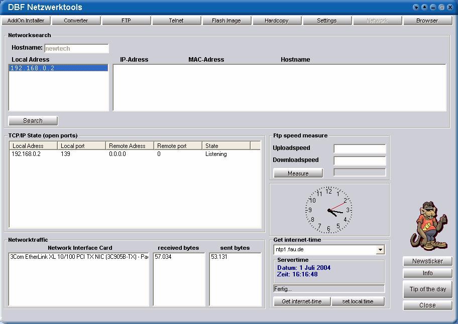 NetWork: DreamBox DM7000 Her har du en lille samling af forskellige værktøjer.