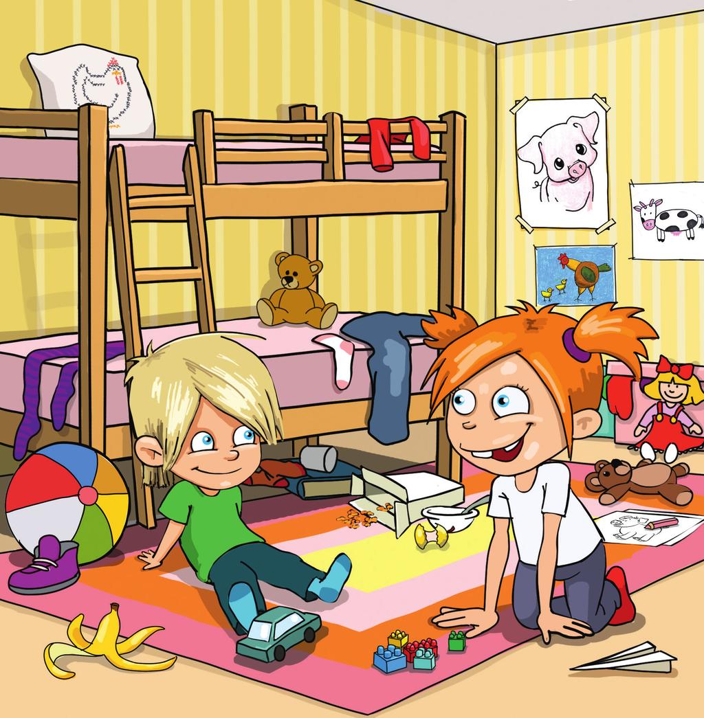Anna og Ludvig leger på Annas værelse, da deres mor kommer ind.