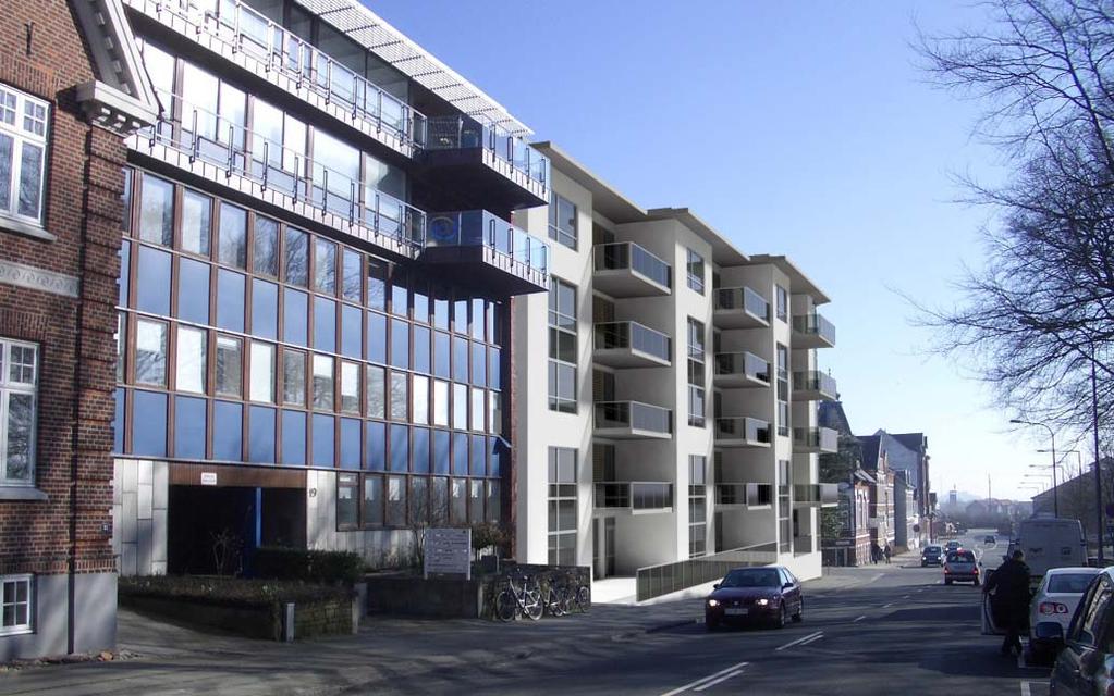Bygningens samlede udtryk vil spille sammen med Musikhuset på den modsatte side af Havnegade og på den måde vil bygningen