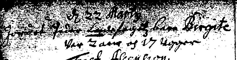 1678, 22.mar. begravet Peder Terchelsens dtr. i Borre - Birgete - 2 aar, 17 uger: (3) Markbøger for Møn: 1682-1683. Borre. Ejendom 24: Peder Terchelsen, 1 del jord med hus og hafue.