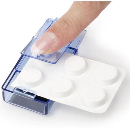 Tablet udstandser En lille plastic kasse, hvor du kan lægge