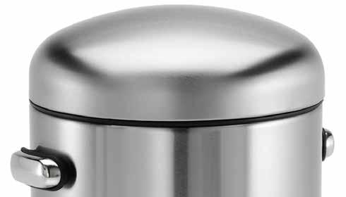 Pedalspande Simplehuman Cylinderform, sort, 30 og 4,5 liter Højde Bredde Dybde Liter Let Blandet Tungt 176874 Stål/plast 69,4 cm 38,4 cm 35,4 cm 30 l