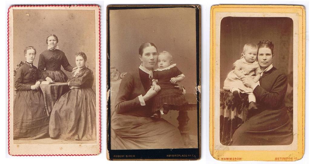 På fotoet længst til venstre sidder Brita med 2 ukendte personer - det kunne være familie.